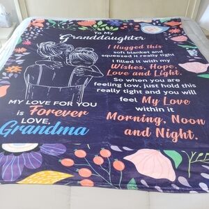 185- To My Granddaughter Motivational Blanket NWT